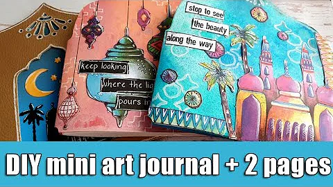 DIY mini art journal + 2 pages | Art by Marlene Ar...