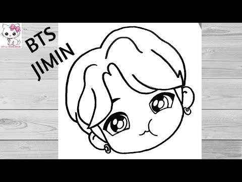 BTS drawing | How to Draw JIMIN from TinyTAN BTS Step by Step | BTS ...