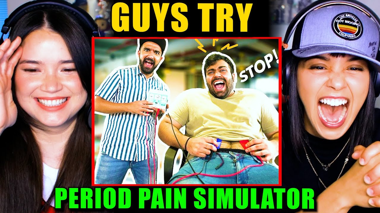 Guys Try PERIOD PAIN SIMULATOR! - Girls React!