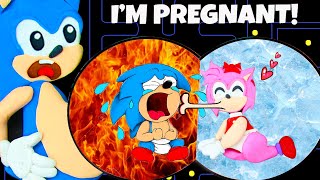 Sonic, Amy and 24 Hours Pregnancy Challenge (sad story) | Pacman Stop Motion Game