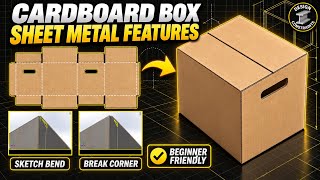 Sheet Metal Tutorial for Beginner in Solidworks | Cardboard box Design with flat pattern & .dxf file