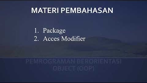 Java PBO Package dan Access Modifier