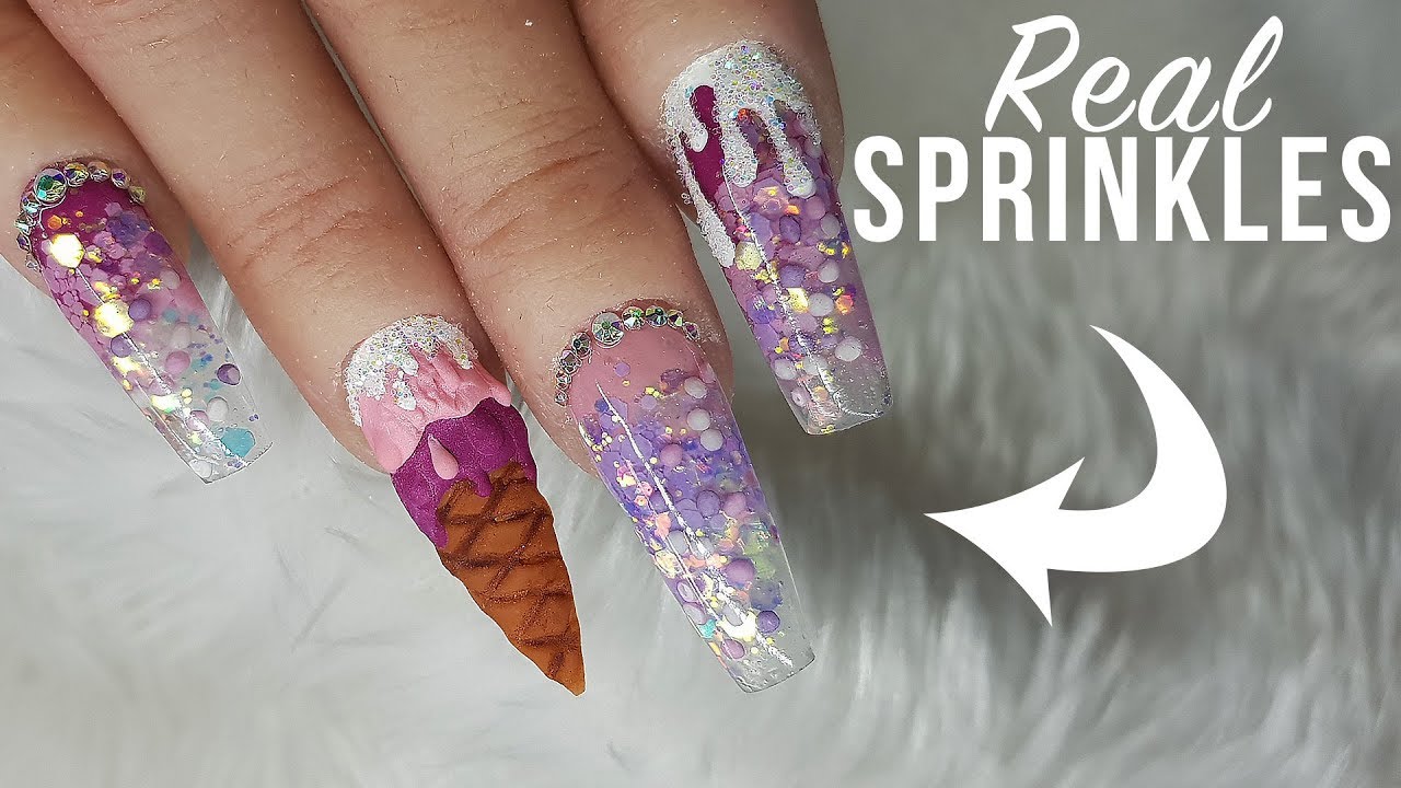 REAL SPRINKLES ENCAPSULATED IN ICE CREAM NAILS!!