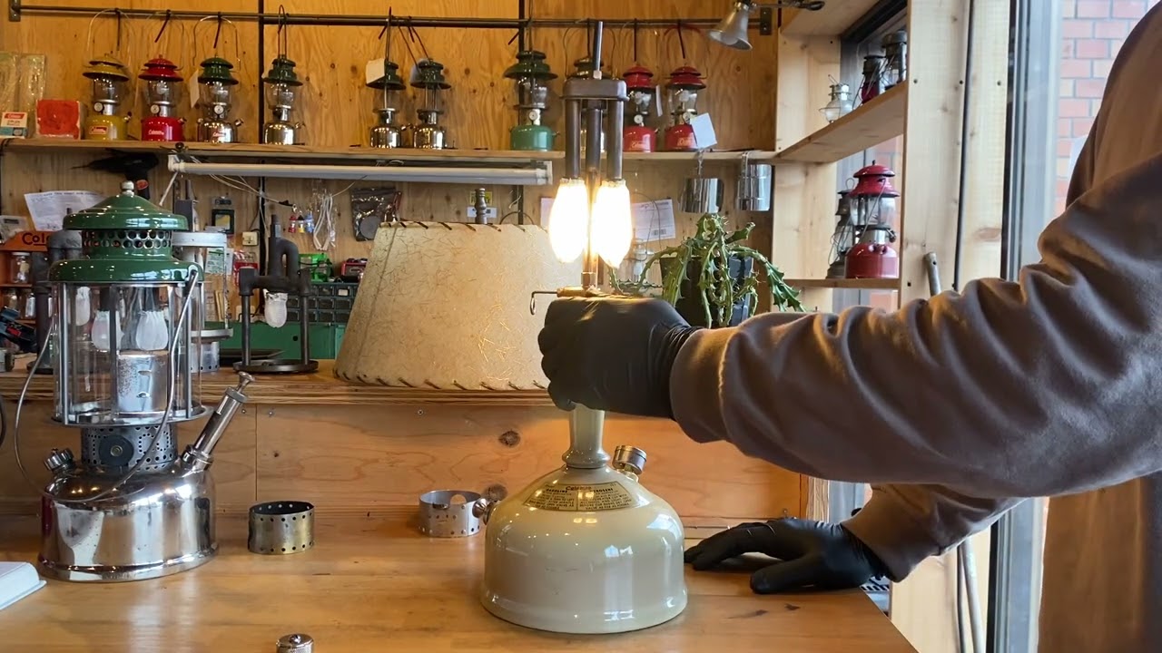 Jan.1947 Coleman 152 点火動画 vintage table lamp Ignition video