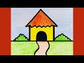 How to draw a hut easy hut drawing art drawing