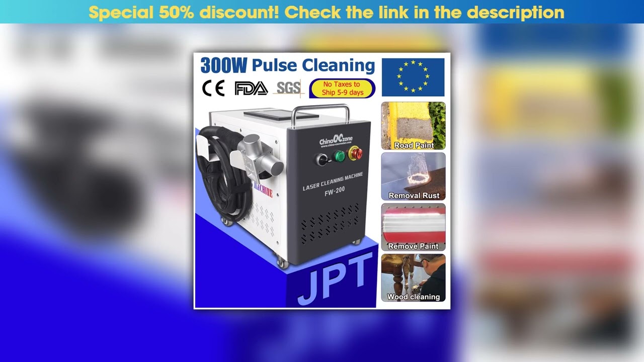 Best Seller 300W JPT Pulsed Laser Cleaning Machine For Remove Rust Oil Paint Metal Wood Air Cool La