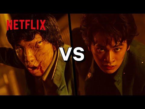 アクションシーン - 幽助 vs 桐野（with 魔回虫）| 幽☆遊☆白書 | Netflix Japan