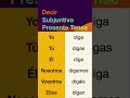 How to conjugate Spanish verb Decir (to say, to tell) in Subjuntivo Presente tense.
