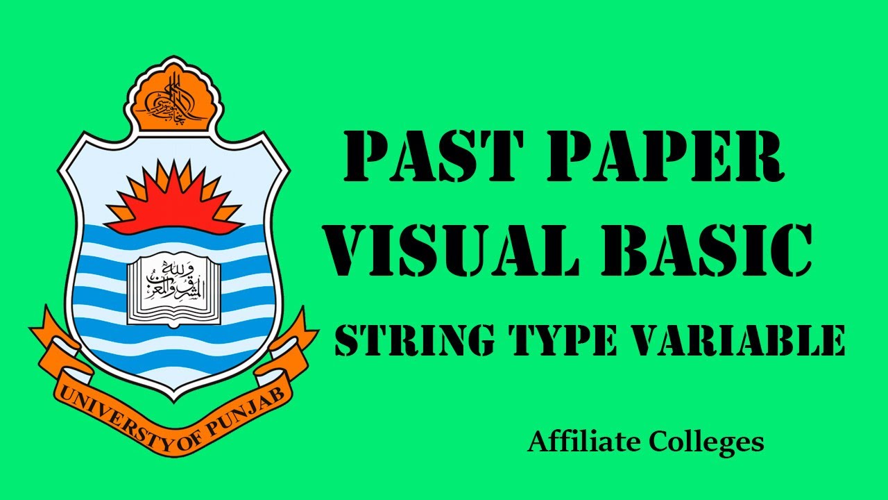 1.8 string variable in visual basic|Past paper|Urdu & Hindi| Punjab ...