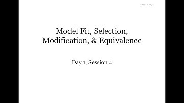 Mplus Workshop (Day 1/5, Session 4/4): Model Fit