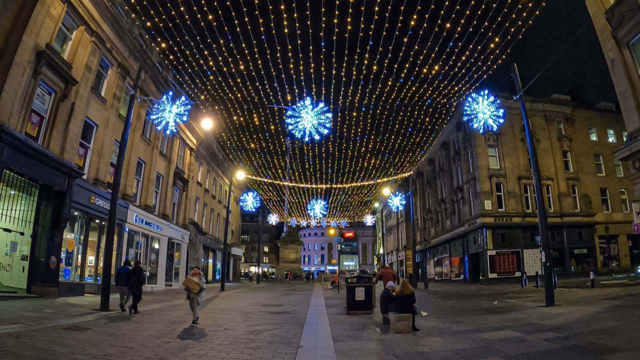 Newcastle Upon Tyne 🎄 Christmas Lights + Fenwick Christmas Window 2020 | 4K Night Walk