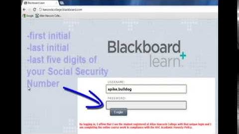 Blackboard Username and Password