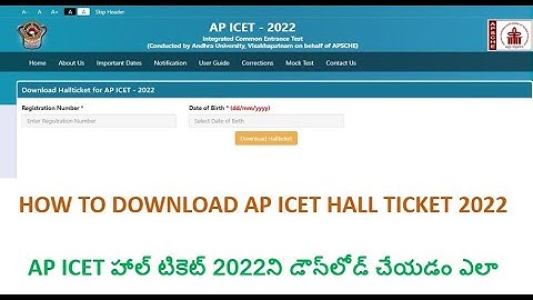 How to download AP ICET Hall Ticket 2022 #ICET #HALL #TICKET #2022