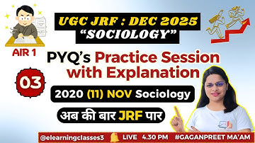 UGC NET Sociology Previous Year Question Papers With Answers | 34 | JUNE 2020 Sociology Paper