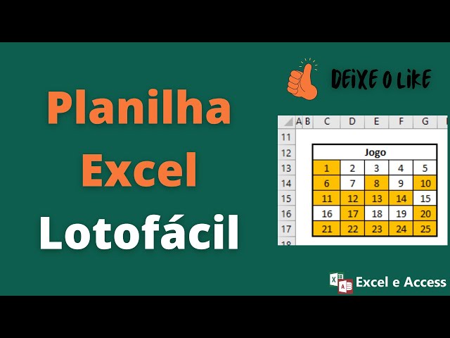 Planilha Lotofácil - Jogos Análise Completa - Excel Avançado