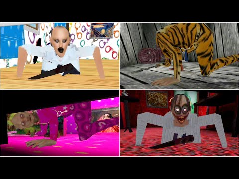 V+ UnderBed Jumpscares | Tiger Grandpa🐲Momo Granny🐲Barbie Grandpa🐲Police Granny