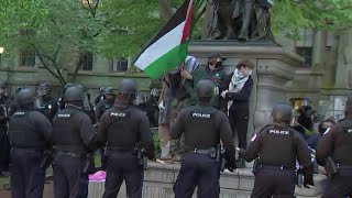 NBC10 cameras capture Philly police arresting protesters who refused to leave Penn campus screenshot 5