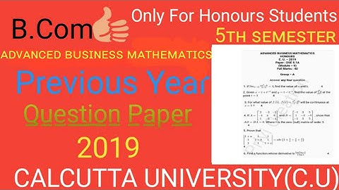 Privi Creation B.com semester-5 Advanced Business Mathematic Previous Year Question Paper hons.(C.U)
