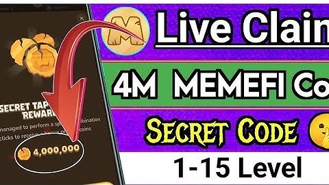 ( 1-15 Level ) Memefi Today 2,000,000 Coins Code,Memefi Secret tap combo Reward,Memefi New Update