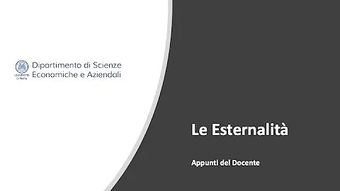 Che cosa si intende per esternalità?
