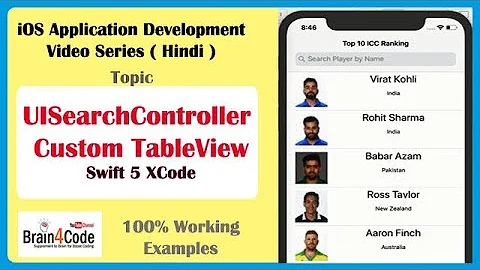 UISearchController with Custom TableView Cells in Swift 5 XCode | Hindi | Search Interface in App.
