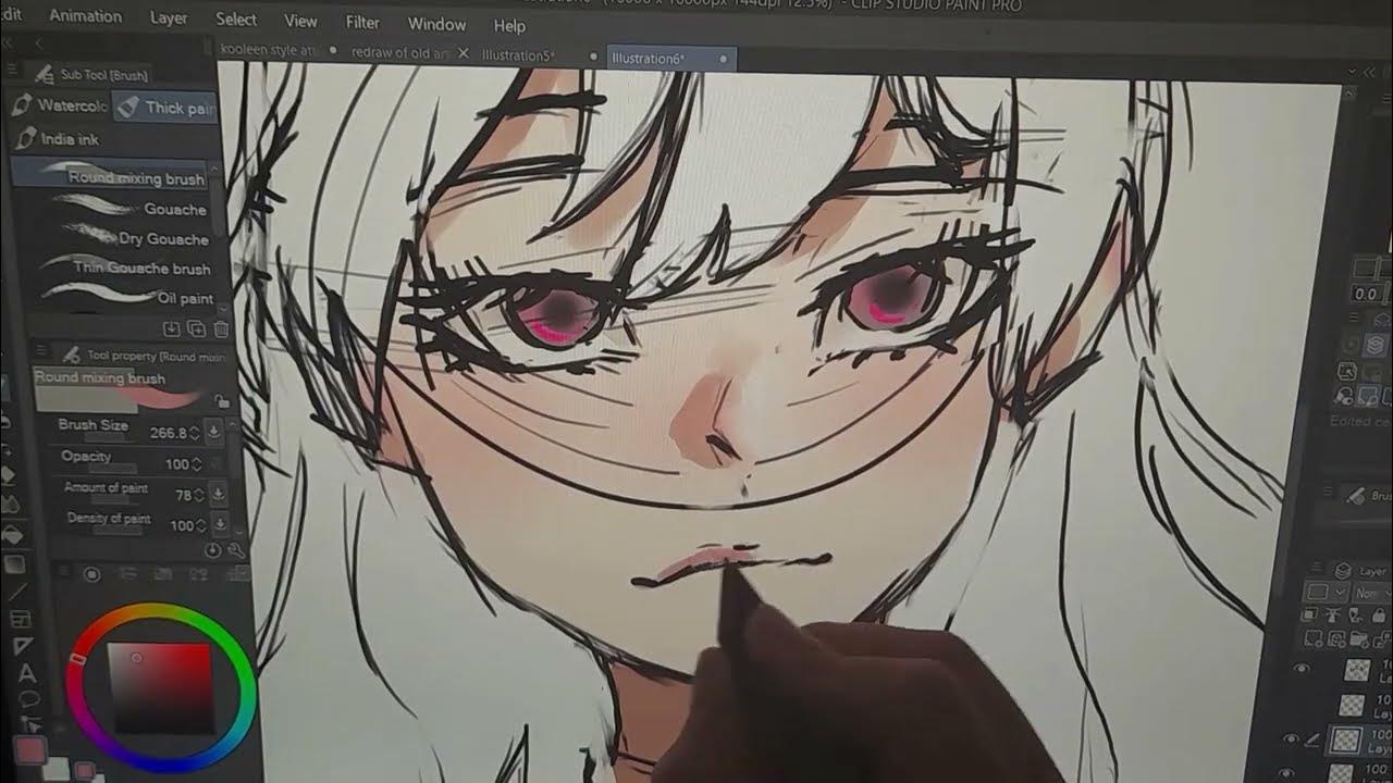 Drawing an anime girl inspired by Kooleen #digitalart #sketching # Drawing an anime girl inspired by Kooleen #digitalart #sketching #