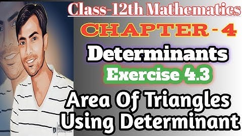 Part 2 | Exercise 4.3 | Class 12th | Chapter-4 Determinants | Area of Triangles Using Determinant
