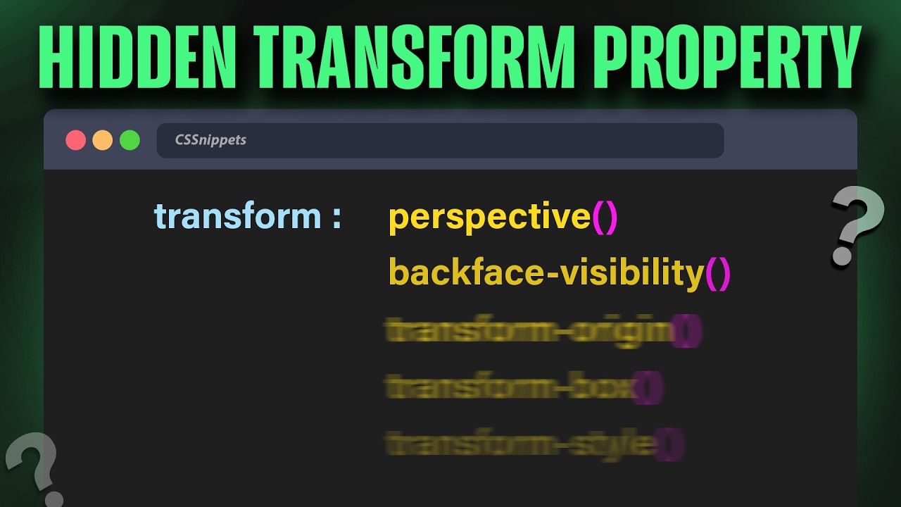 Hidden CSS Transform Properties Explained | 3D Effects with Pure CSS