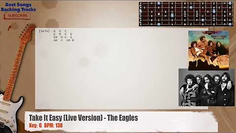 🎸 Take It Easy (Live Version) - The Eagles Guitar Backing Track with chords and lyrics