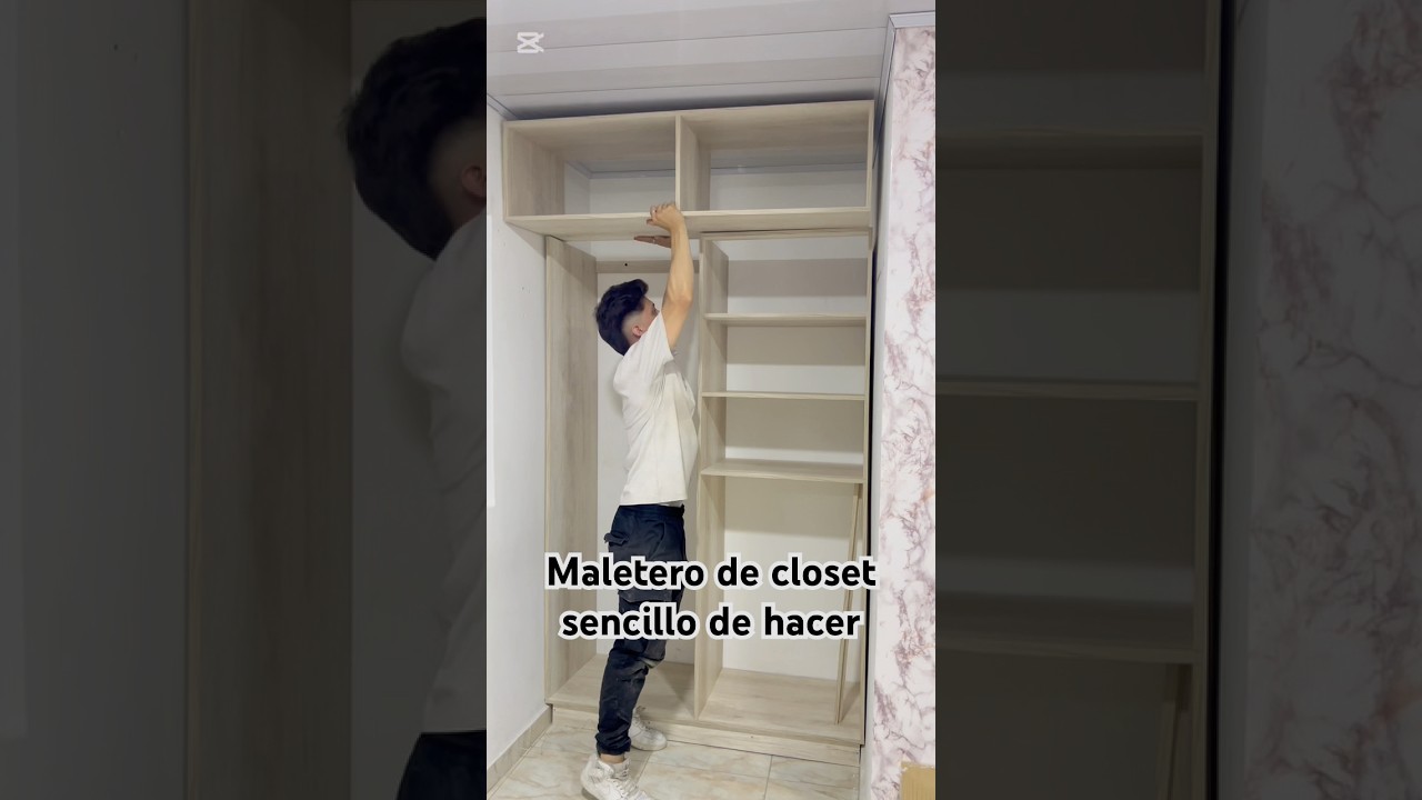 Maletero de closet en madera fácil de hacer