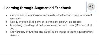 Augmented Feedback - Skills Acquisition