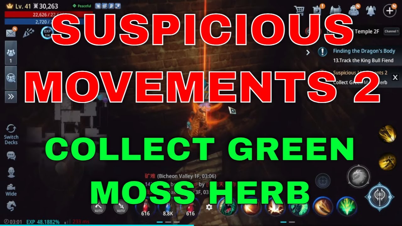 Mir4 Request Quest Clue: Suspicious Movements 2 Collect Green Moss Herb