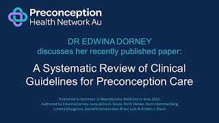 Preconception Health Network video with Dr Edwina Dorney