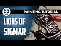 How to paint lions of sigmar miniature   den of imagination