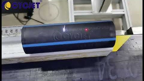 How to Print on the Black PE Pipe by CYCJET UV Laser Marking Machine Laser Printer Online Marking