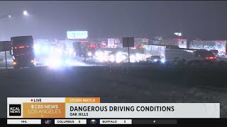 Cajon Pass: 15 Fwy open, but bottlenecked