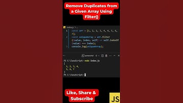 #29: (Method 2) Remove Duplicates from an Array in JavaScript! 🚀 | #shorts #javascript #coding