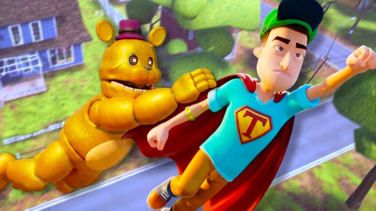 ABUSANDO DE FREDBEAR CON SUPER PODERES xD | HELLO NEIGHBOR FNAF MOD