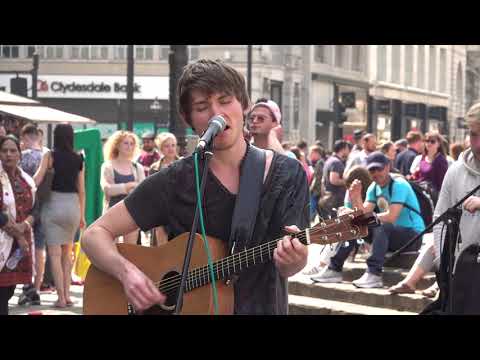 Jack Lloyd Performing High and Dry (Cover) By RADIOHEAD 1 of 7 at Piccadilly Circus