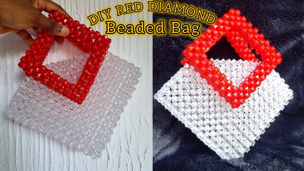 Как сделать эту УНИКАЛЬНУЮ сумку из красного бисера в форме ромба. Сумка из бисера в форме ромба ...
