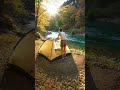 Solo Camping by Emerald Stream 🍂 Peaceful Tea &amp; Small Campfire | True Timelapse