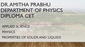 DCET Applied Science Physics properties of solids and liquids