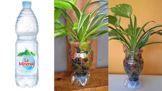 Cara Membuat Vas Bunga Unik dari Botol Plastik Bekas || How to make flower vas plastic bottle