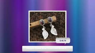 Designer Carved Silver Leaves Red Garnet Earrings | 925 Sterling Solid Silver Earrings | Boho Gem...