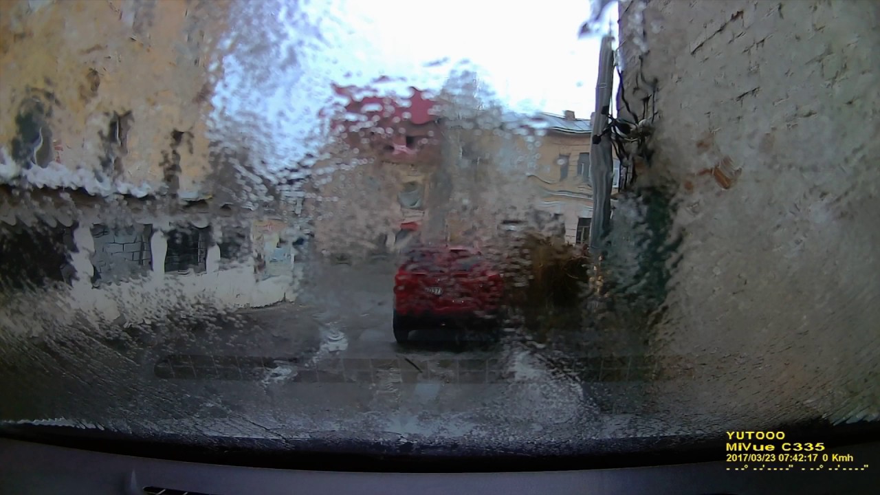 Работа обогрева лобового стекла Renault Logan II. Видеорегистратор Mio ...