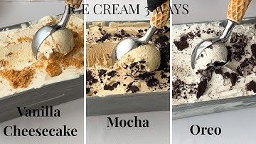3 Viral Flavors Homemade Ice Cream without a machine in 5 minutes🍨🍧🍦