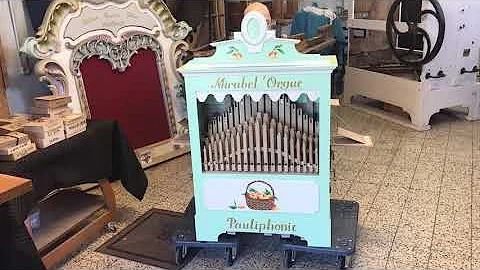 Modern street, barrel organ made by Pauliphonic pl...