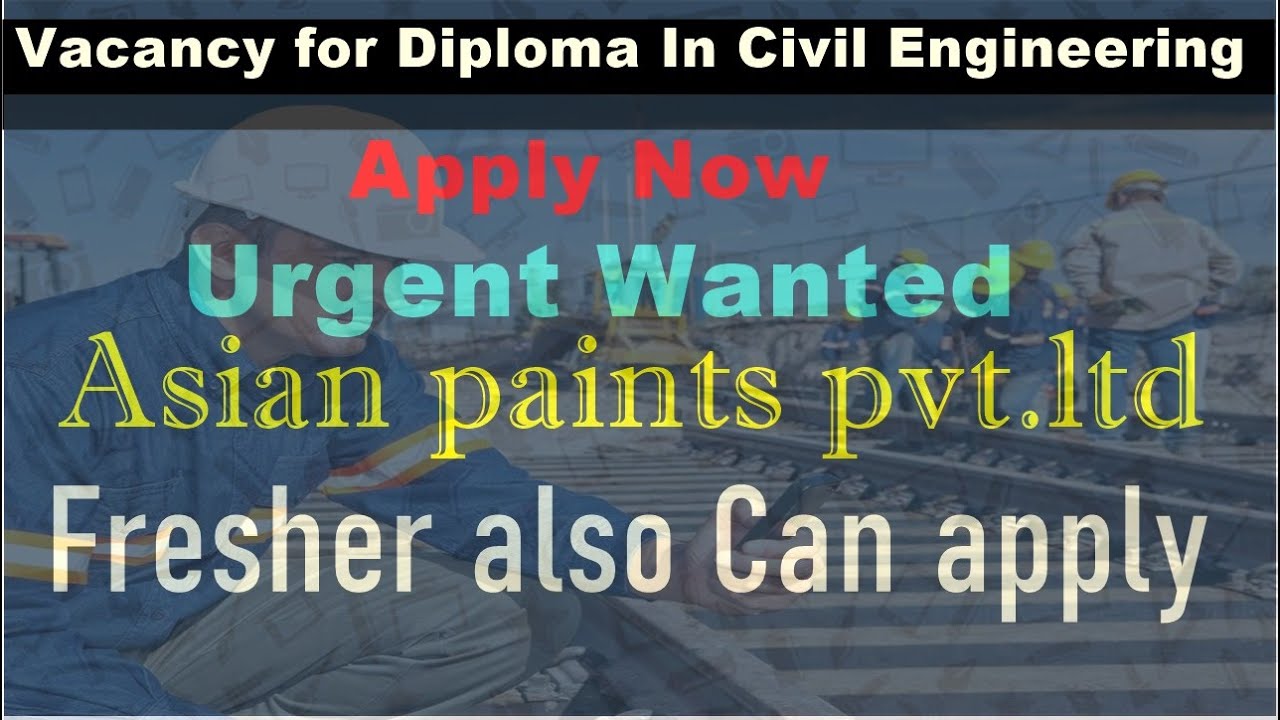 Urgent wanted Diploma in civil engineer Sub Engineer urgent job