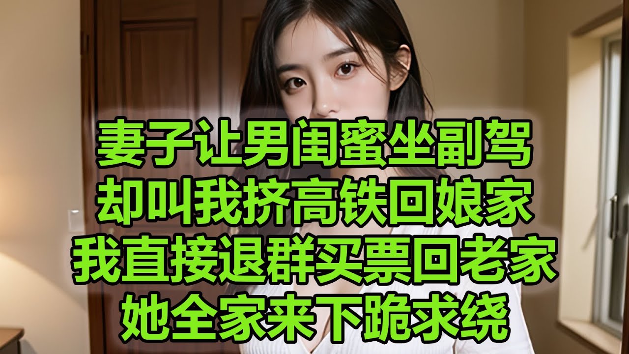 妻子让男闺蜜坐副驾，却叫我挤高铁回娘家，我直接退群买票回老家，她全家来下跪求绕