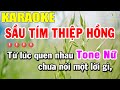 Sầu Tím Thiệp Hồng Karaoke Tone Nữ Nhạc Sống | Trọng Hiếu